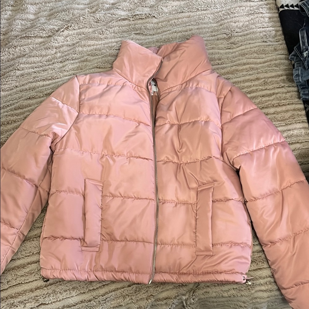 Fashion Nova Pink Puffer Jacket Quilted Insulated